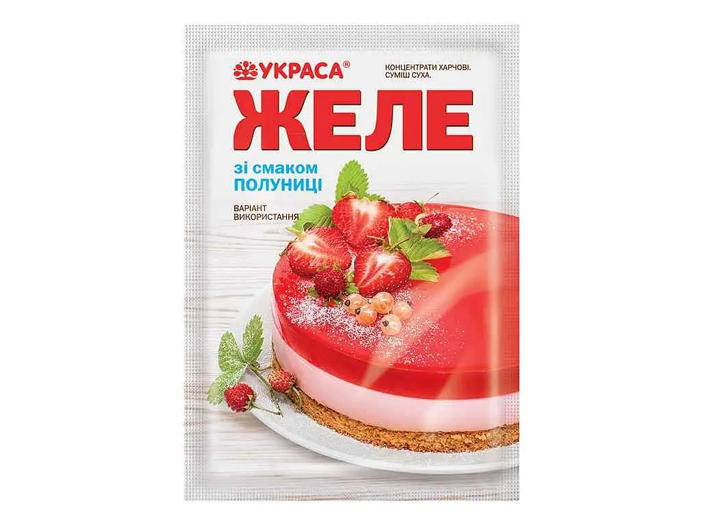 Желе УКРАСА 90г полуниці зі смаком