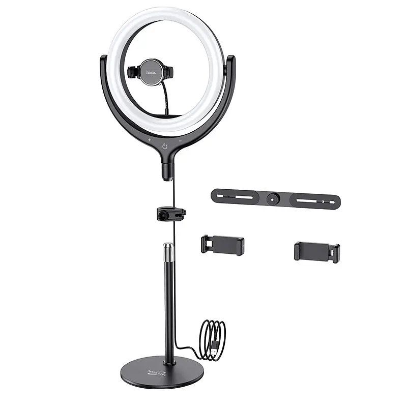 Тримач із кільцевим освітленням Hoco LV01 Rouge desktop fill light live broadcast stand - фото 5