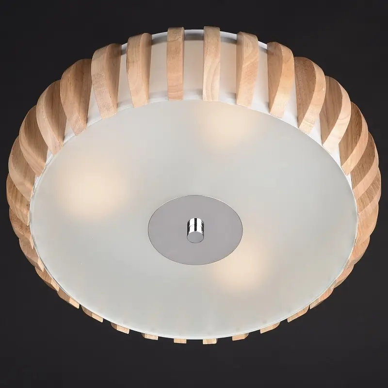 Люстра потолочная Brille деревянная в зал E27 40W BG (KL-197S/3) - фото 5