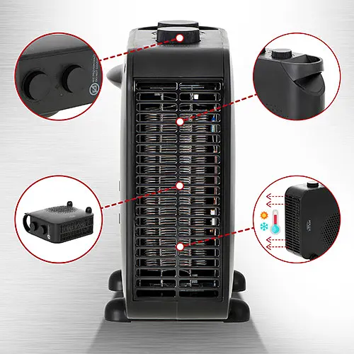 Тепловентилятор Adler AD 7725 black - фото 2