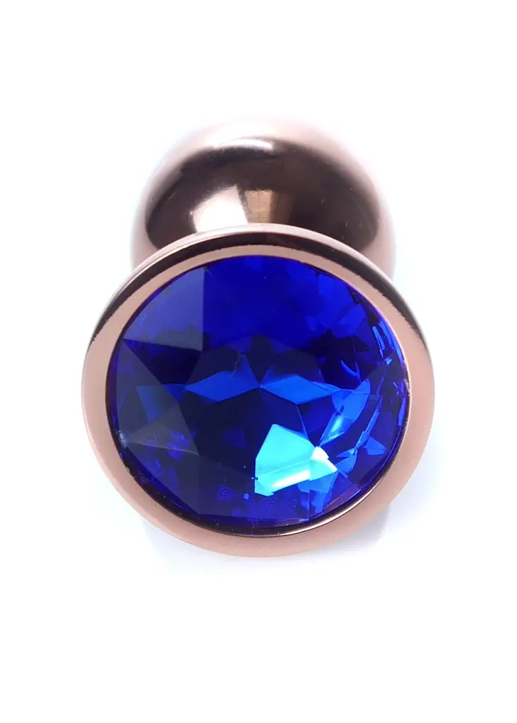 Анальна пробка з кристалом B - Series HeavyFun Plug-Jewellery, 7 см (синій) - фото 2