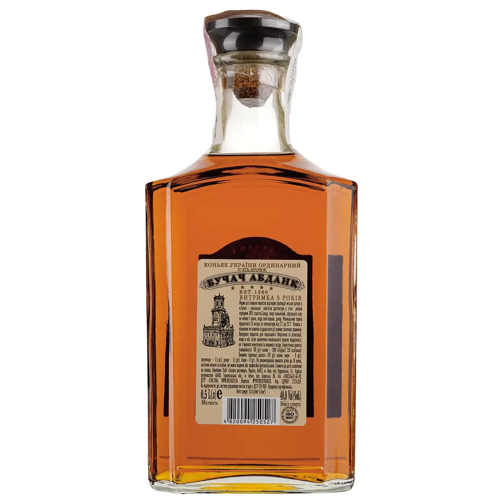 Коньяк Бучач Абданк 5 звезд 40% 0.5 л - фото 2