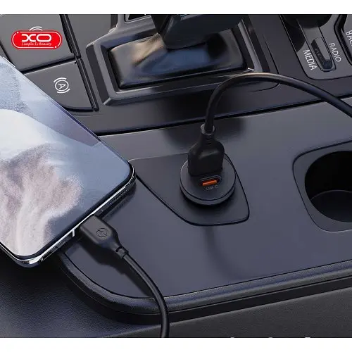 Автомобільний зарядний пристрій XO CC56 mini car charger USB-A/TYPE-C single port 30W/simultaneous 5V3A Чорний - фото 5