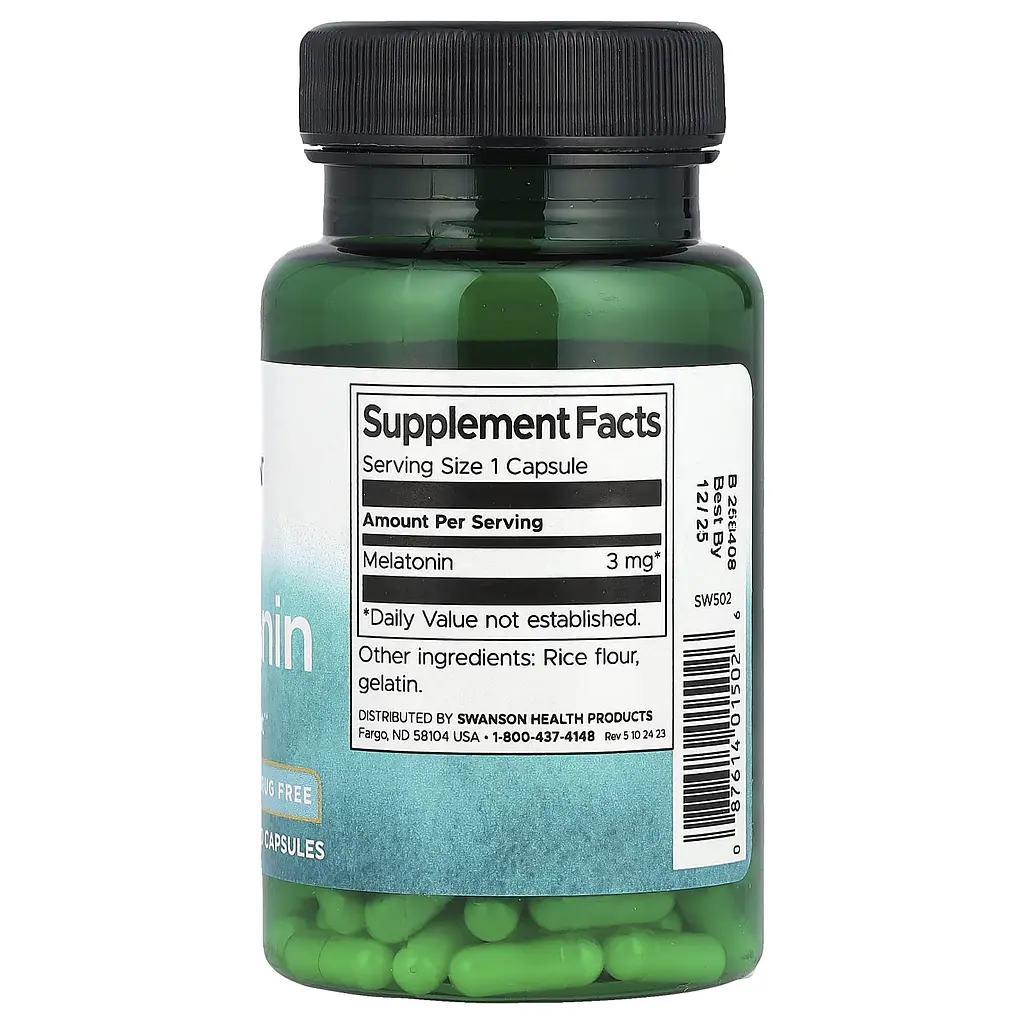 Мелатонин Swanson Melatonin 3 мг 120 капсул - фото 2