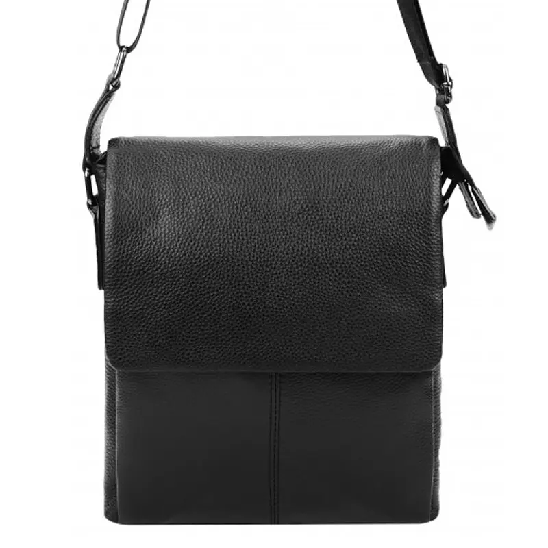Чоловіча шкіряна сумка Borsa Leather 1t8871-black - фото 2