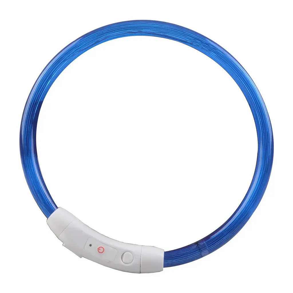 Светодиодный LED ошейник для собак с зарядкой USB, синий - фото 3