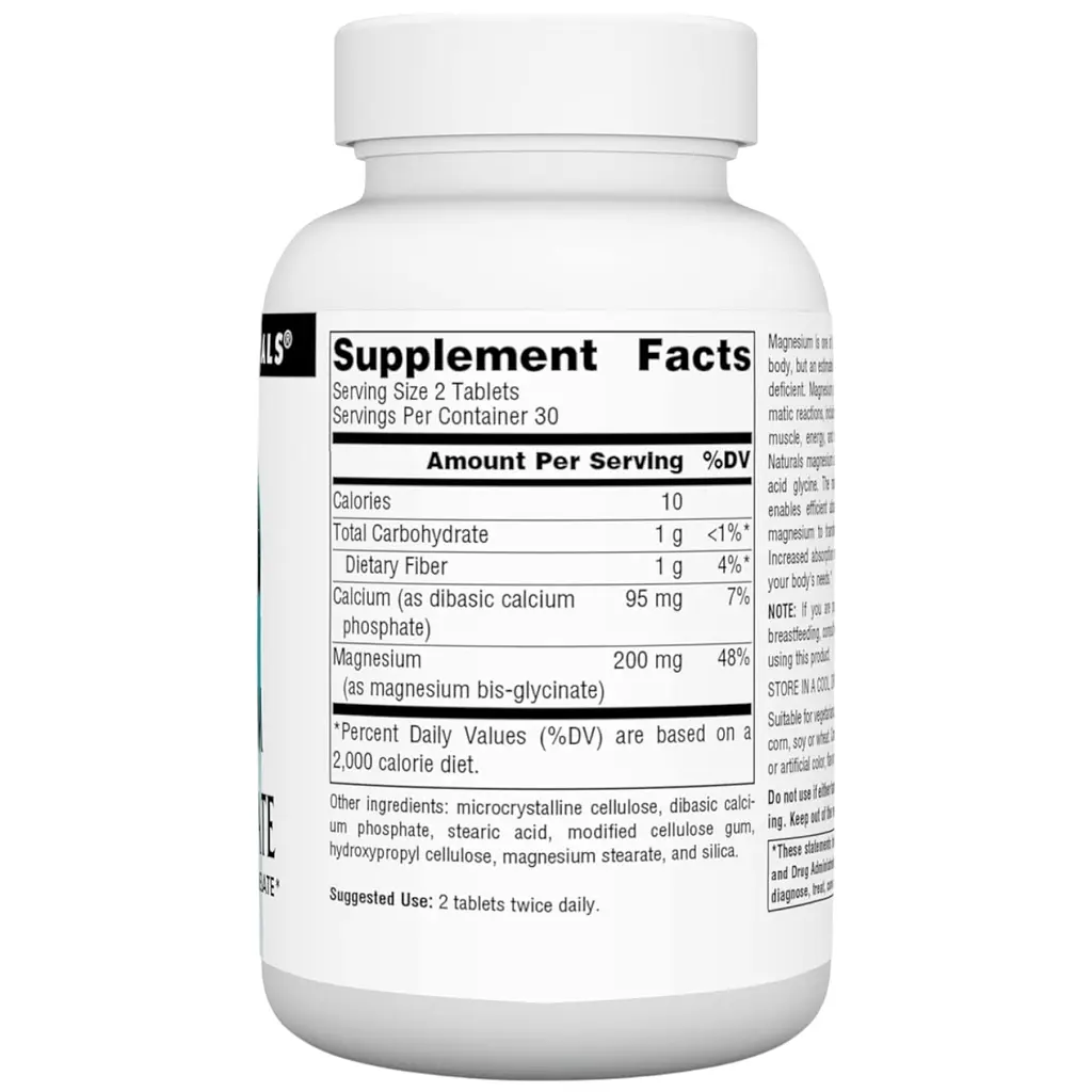 Мінерали Source Naturals Magnesium Bis-Glycinate 60 пігулок - фото 2