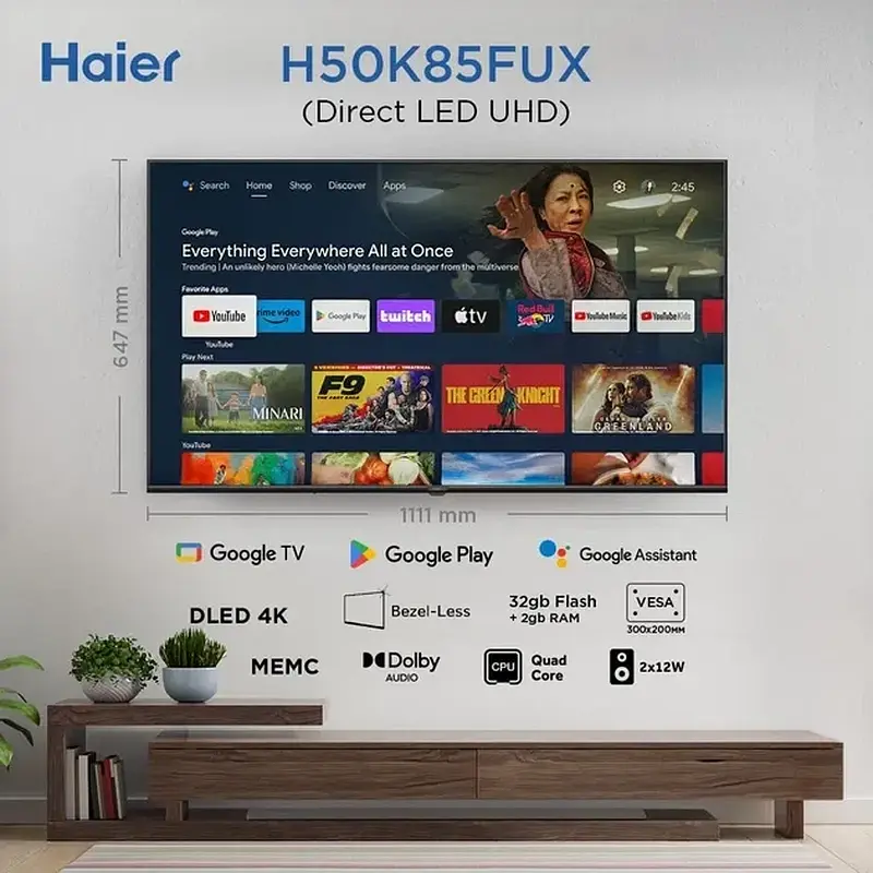 Телевізор LED HAIER H50K85FUX - фото 6