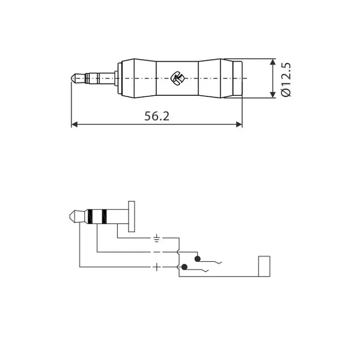 Перехідник аудіо Jack 3.5 stereo male (тато) — Jack 6.3 female (мама) Roxtone RA-3MJ-3JF - фото 2