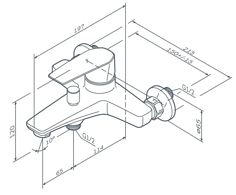 Смеситель для ванны и душа AM.PM Gem F90E10000 - фото 7