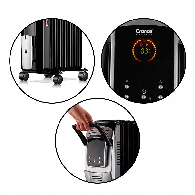 Масляный обогреватель Cronos Heaters радиатор 2500 Вт - фото 5