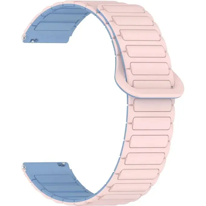 Ремешок DK CDK для Xiaomi Amazfit GTS 4 20mm Silicone Shaped Magnetic Band (018822) (pink / lilac) - фото 1