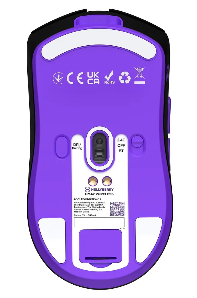 Миша HATOR Hellyberry HM47 Wireless Black Violet (HM47_black_violet) - фото 6