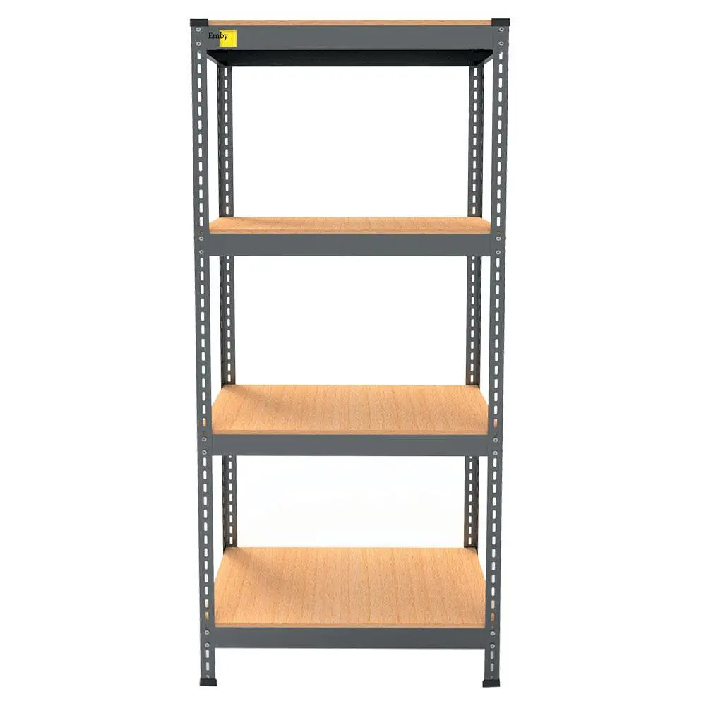 Металлический стеллаж Emby Light Series (размер 1500х600x450мм) 4 полки ДСП до 100кг Черный - фото 3