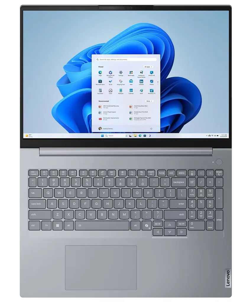 Ноутбук Lenovo 16 ThinkBook 16-G9 WUXGA IPS AG/Intel 7-240H/32GB/1TB/UMA/DOS/Gray (21US005VRA) - фото 4