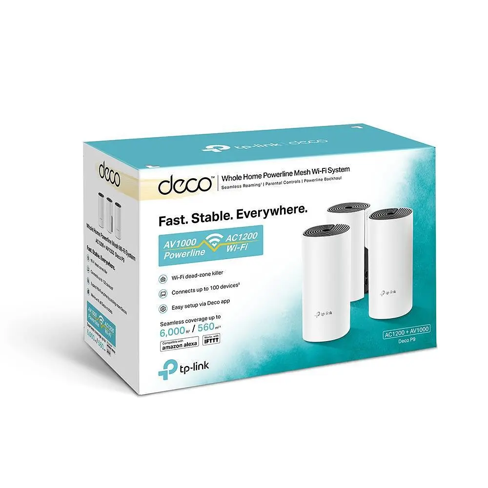 Домашня Powerline Mesh Wi-Fi система (3 шт у комплекті), арт. Deco P9(3-pack) TP-LINK - фото 2