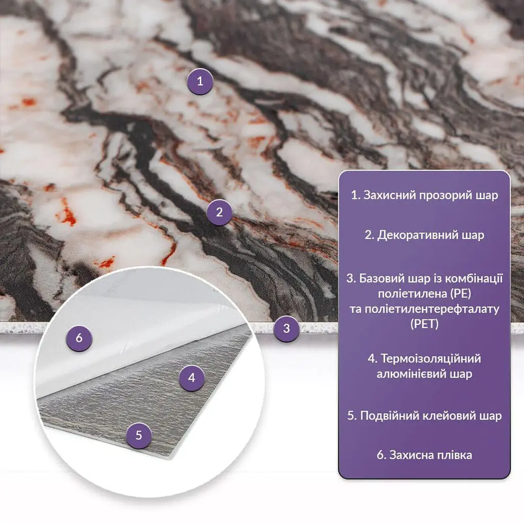 Самоклеюча стінова PET плитка Sticker Wall 600х300х2мм SW-00002313 - фото 2