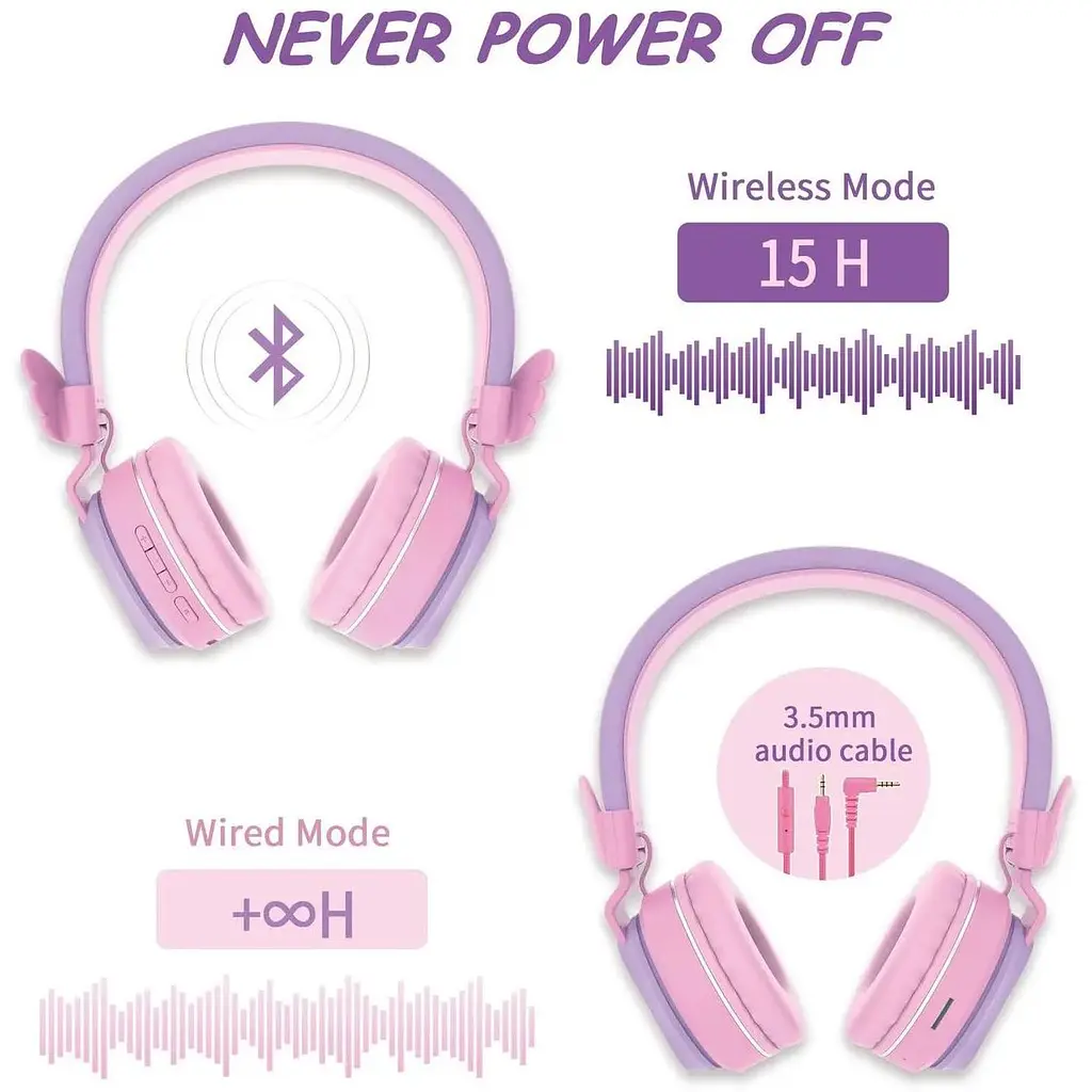 Дитячі навушники Riwbox BT05 Bluetooth бездротові складні - фото 3