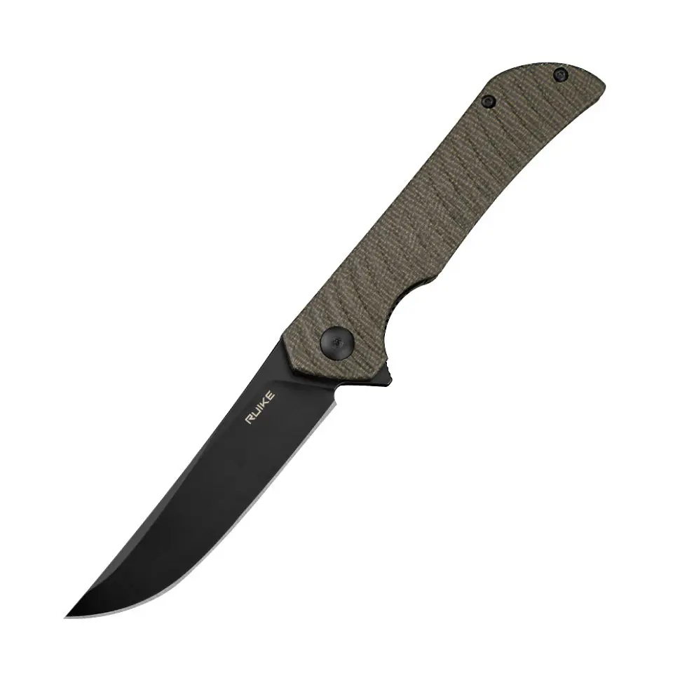 Ніж складаний туристичний Ruike P122-MB, (9.2 см) 14C28N/мікарта коричневий