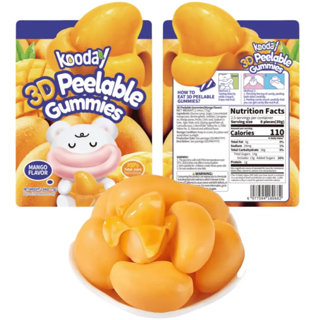 Жувальні цукерки Kooday 3D Peelable Gummies Mango 75г - фото 5