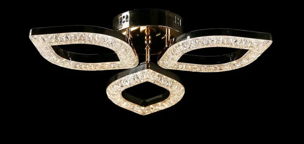 Люстра стельова LED Splendid Ray LT8005/3, 80W, золото, білий, сучасний стиль з пультом, димер - фото 3