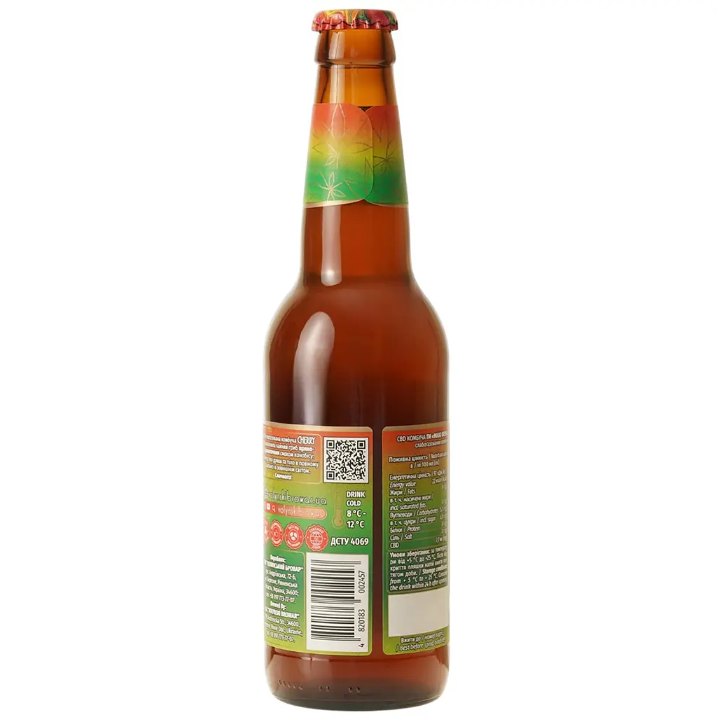Напій слабогазований Mikki Brew CBD Kombucha Cherry 0.35 л  - фото 2