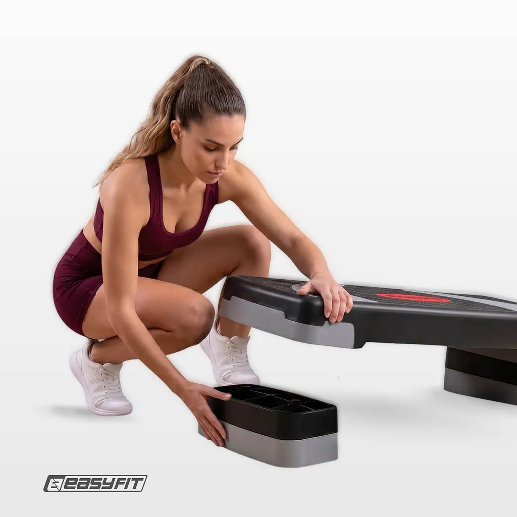 Степ-платформа EasyFit Step-B 3-ступінчаста чорно-сіра  - фото 10