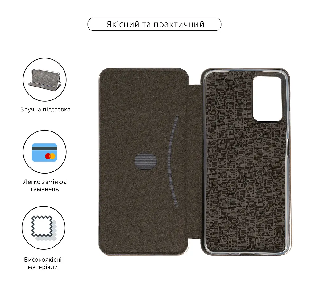 Чехол-книжка для Motorola G06 4G/G06 Power 4G, G-Case, серый, кожаный чехол-книга из экокожи (PU) и TPU, с магнитом, с подставкой и вместительным кардхолдером, противоударный, защита всего корпуса, ArmorStandart (ARM89105) - фото 3