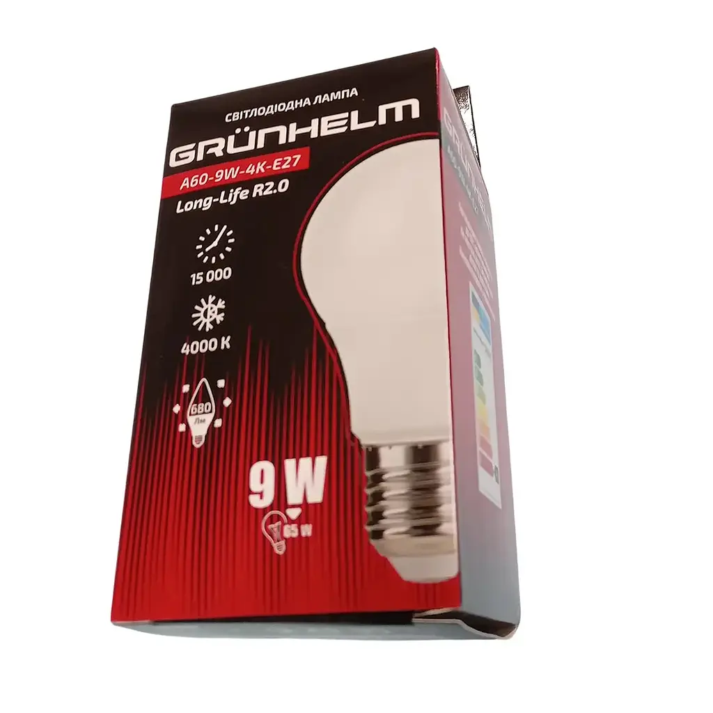 Лампа LED Grunhelm A60-9W-4K-E27 Long-Life R2.0 (149191) - фото 2