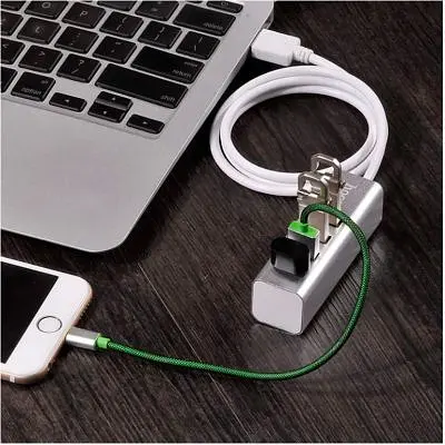 Концентратор Hoco USB 2.0 to 4xUSB Line machine HB1 Silver (6957531038146) - фото 5