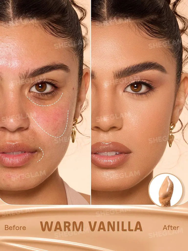 Консилер із повним покриттям SHEGLAM Hideaway Full-Coverage Concealer Warm Vanilla - фото 2