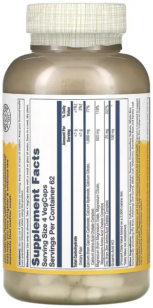 Кальцій магній цинк Solaray Calcium Magnesium Zinc 250 капсул - фото 2