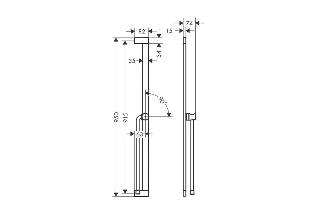 Душова штанга Hansgrohe Unica S Puro 90 см зі шлангом matt black 24405670 - фото 4