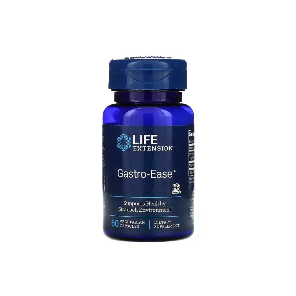 Мінерали Life Extension Відновлення Шлунка, Gastro-Ease, 60 вегетаріанських капс (LEX-21006)