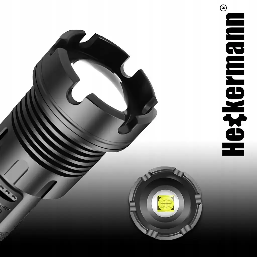 Тактичний ліхтарик Heckermann 1690 LED ZOOM USB 5000 mAH 2500 lm потужний - фото 6