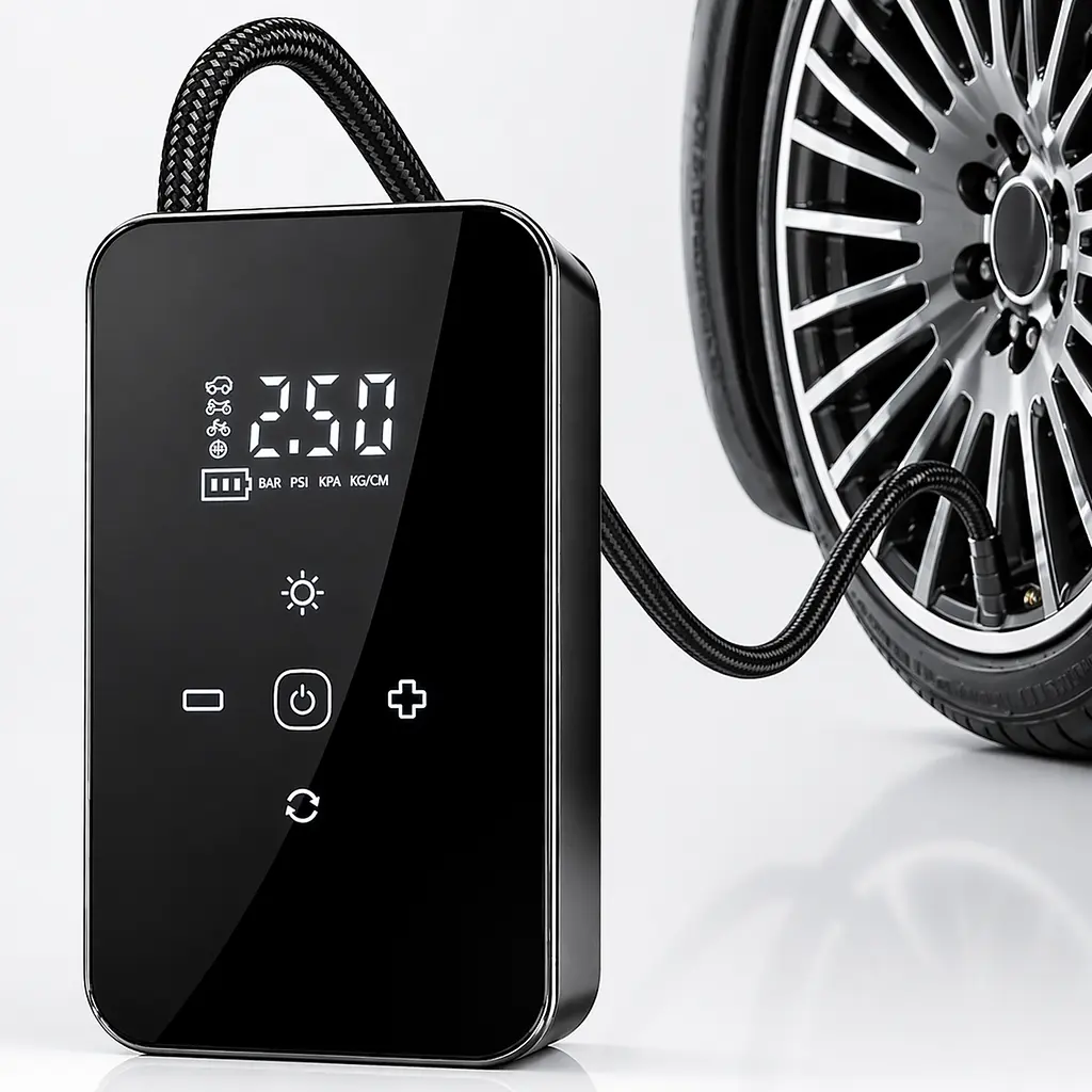 Автомобільний компресор портативний 60 Вт, 140PSI, 903А / Акумуляторний компресор для авто / Міні насос для шин - фото 3