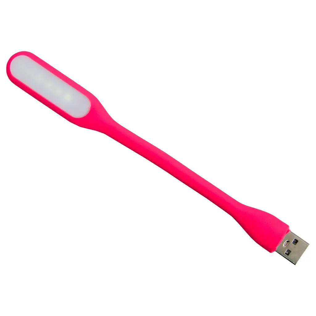 Usb лампа для ноутбука гнучка світильник від повербанка рожевий 1.2W 169х18мм лампа для клавіатури - фото 4