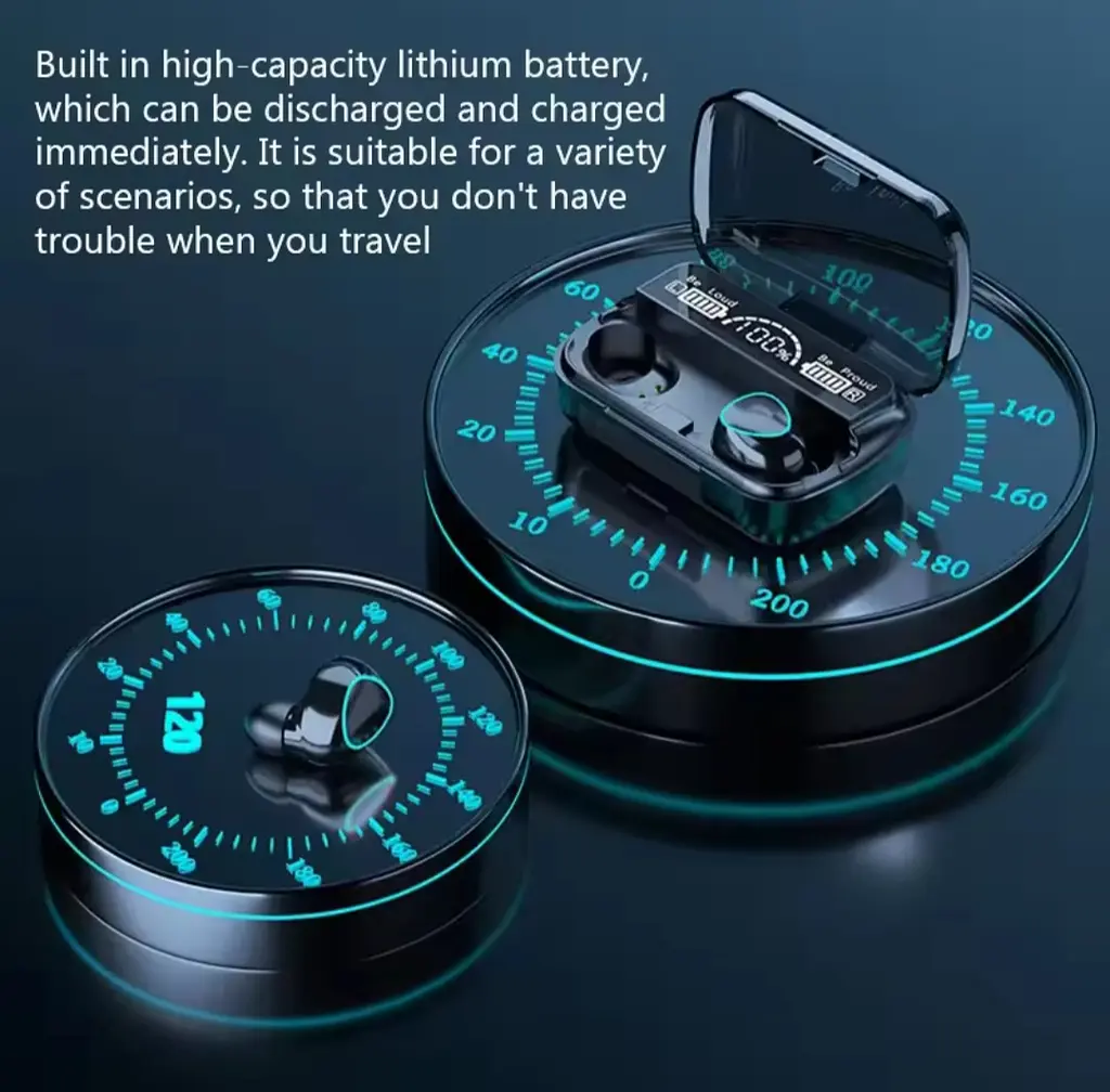 Бездротові навушники M10 TWS bluetooth 5.1 black OPM з павербанком - фото 9