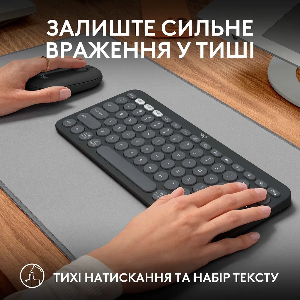 Комплект (клавиатура + мышь) Logitech Pebble 2 Combo Graphite (920-012239) UA [141507] - фото 13