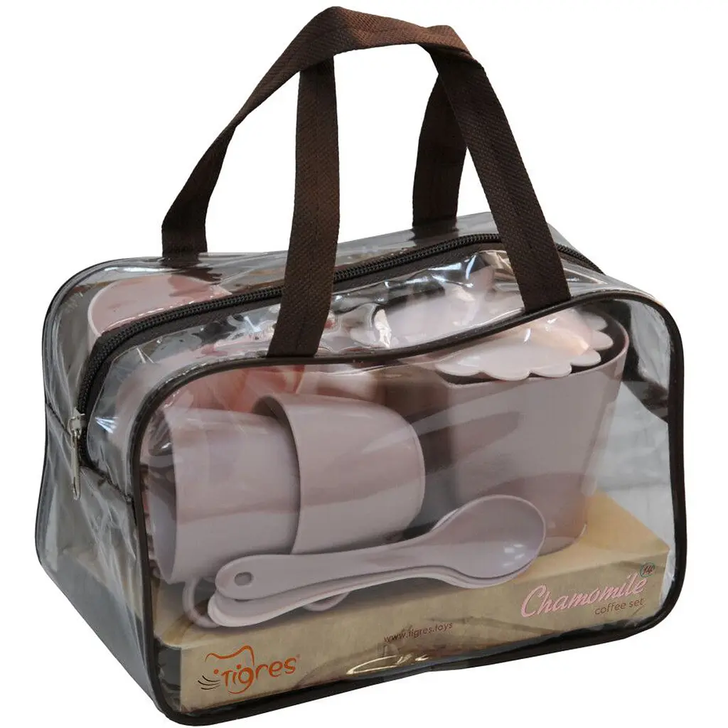 Набір чайного посуду Tigres Ромашка 14 ел. в сумці колір пудра (39940) - фото 2