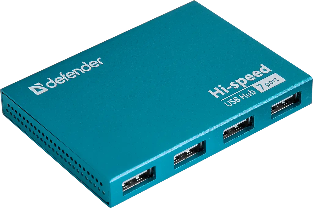 USB-хаб Defender Septima Slim+Adapterб 7xUSB 2.0 220V (83505) (6054147)