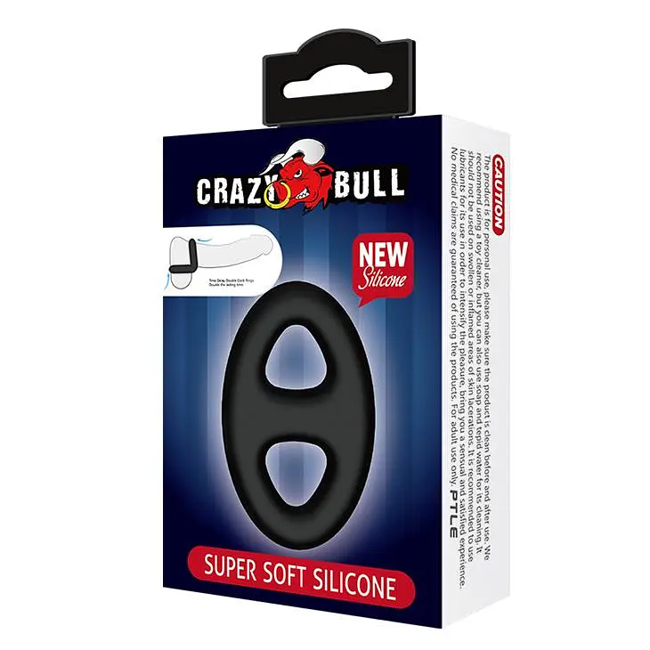 Ерекційне кільце Crazy Bull Super Soft Silicone, 8.4 см (чорний) - фото 5