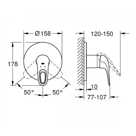 Змішувач для душу Grohe Eurostyle 24048003, Хром - фото 2