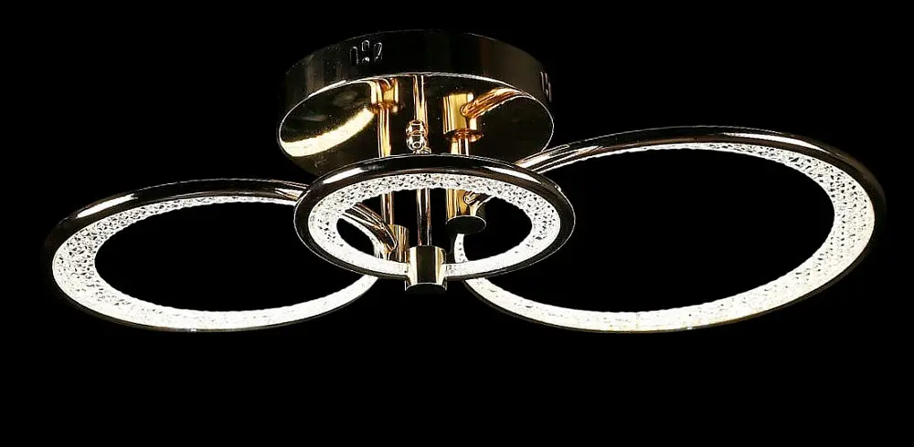 Люстра потолочная LED Splendid Ray LT98120/1+1+1, 120W, золото, белый, современный стиль с пультом, димер. - фото 4