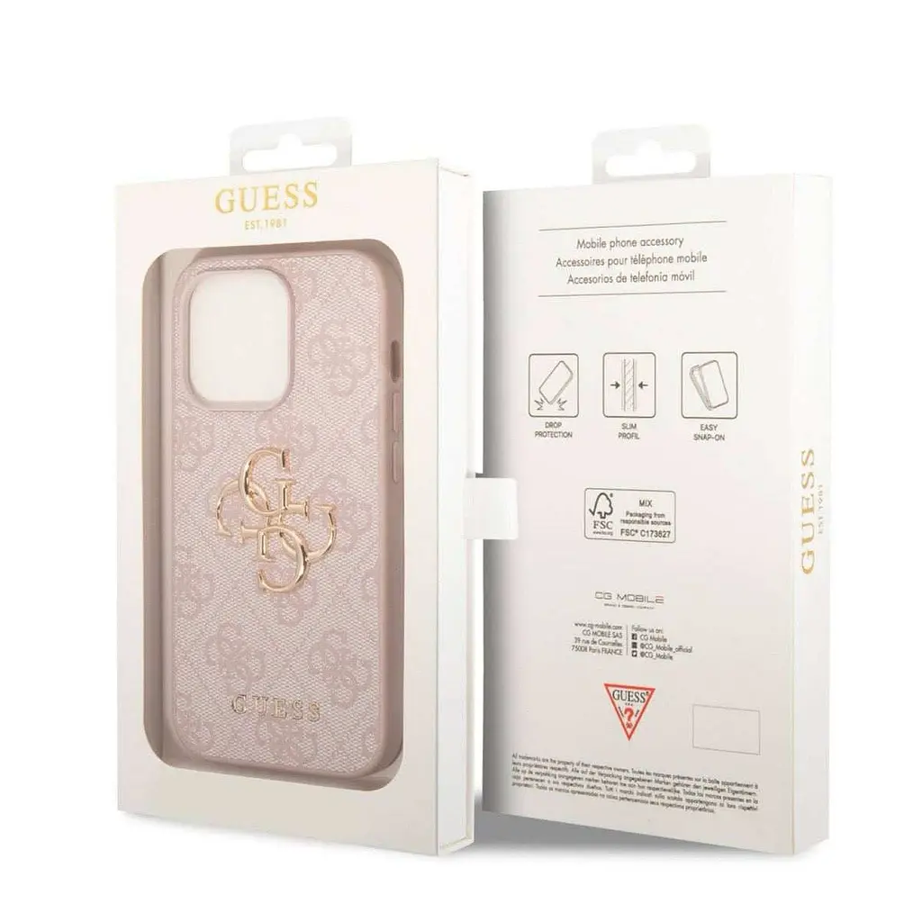 Чехол Guess PU 4G Metal Logo для iPhOne 15 Pro Max Pink (57983116460) - фото 7