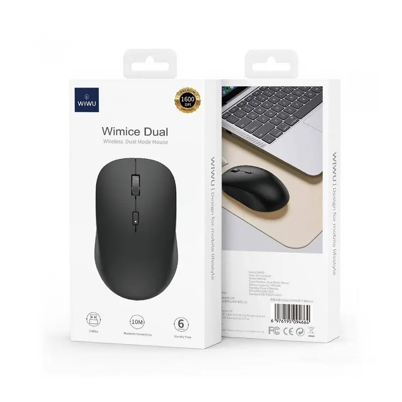 Беспроводная мышь WIWU WM108 2.4G+BT5.0 Black - фото 6