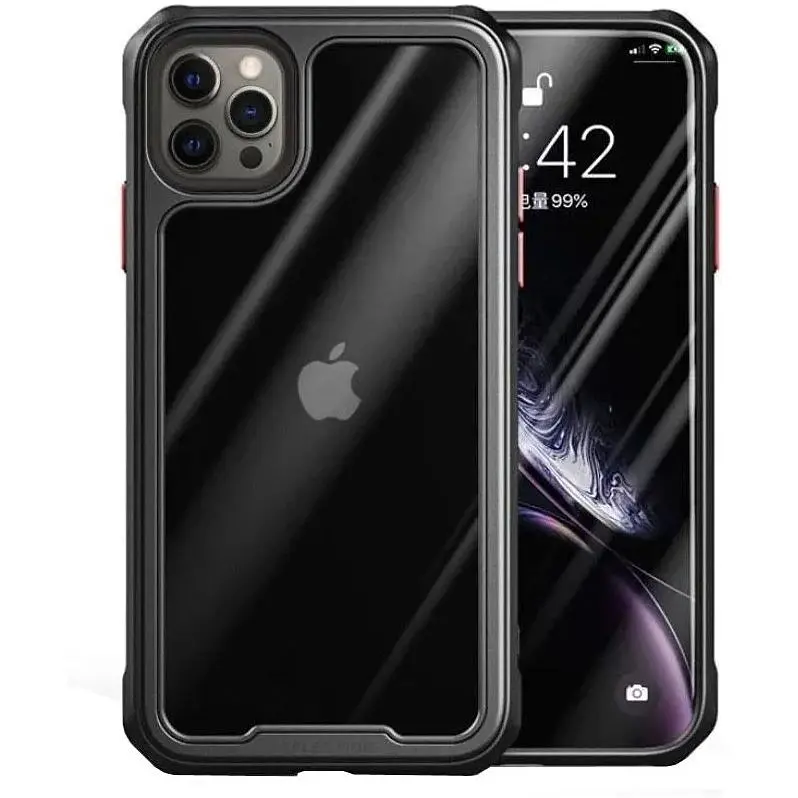 Противоударный бампер чехол Primolux Refraction Case для смартфона Apple iPhone 12 Pro Max Black - фото 2