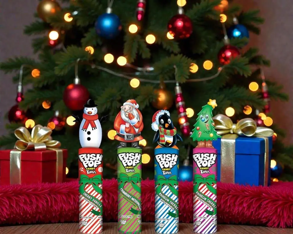 Льодяник на паличці Push Pop Topper Lollipop Christmas Tree 14г - фото 5
