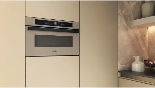 Whirlpool Мікрохвильова піч вбудована, 31л, електронне упр., 1000Вт, гриль, дисплей, бежевий - фото 5