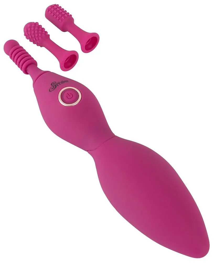 Кліторальний вібратор Sweet Smile Spot Vibrator With 3 Tips 17.9 см рожевий - фото 6